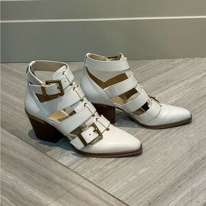 Michael Kors White Strappy Ankle Boots